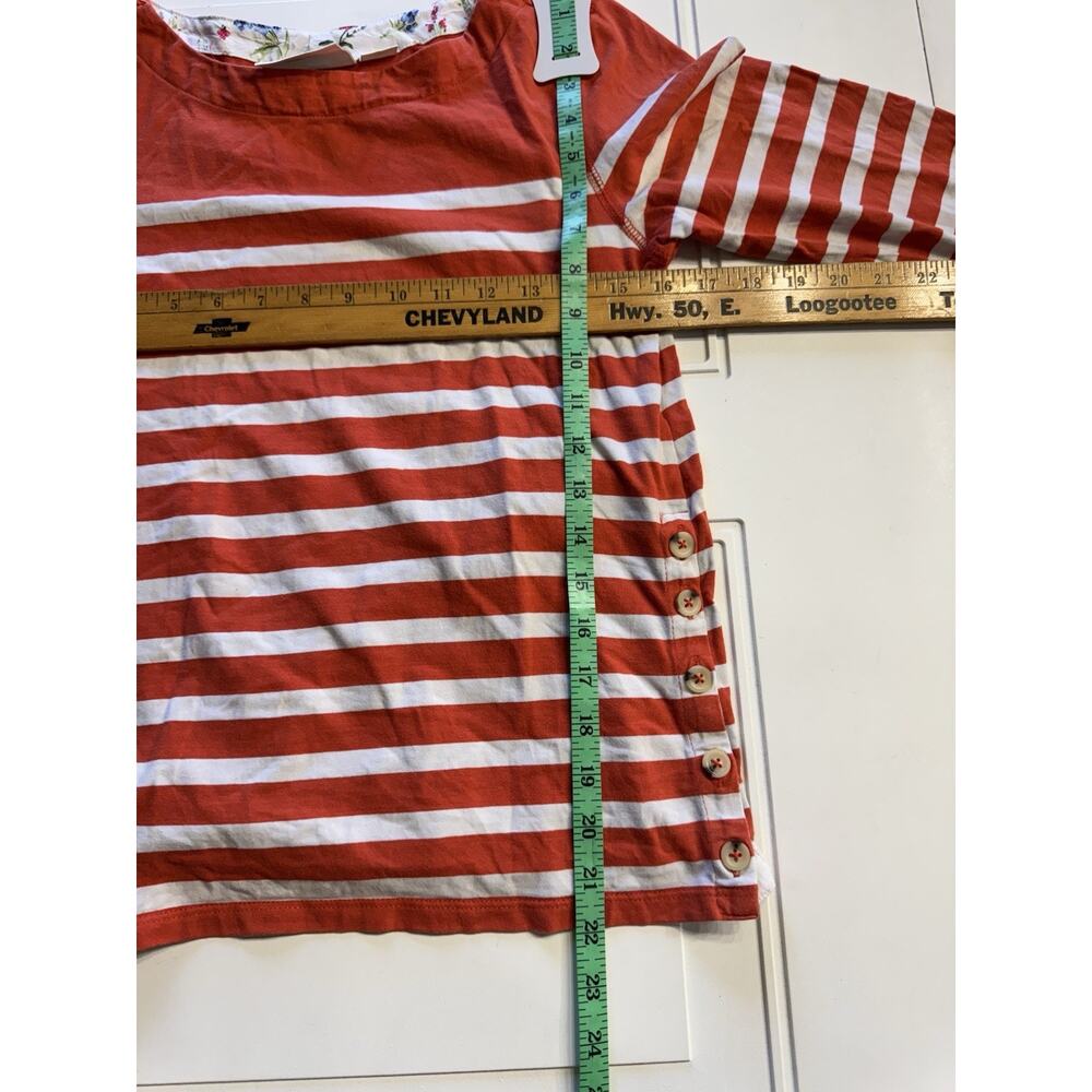 Anthropologie Maeve Womens Red White Striped Button Details Shirt Blouse Sz S - Picture 7 of 8